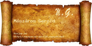 Mészáros Gerold névjegykártya