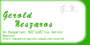 gerold meszaros business card